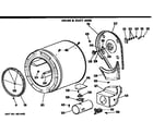 Hotpoint DLL2880DML drum and duct assembly diagram