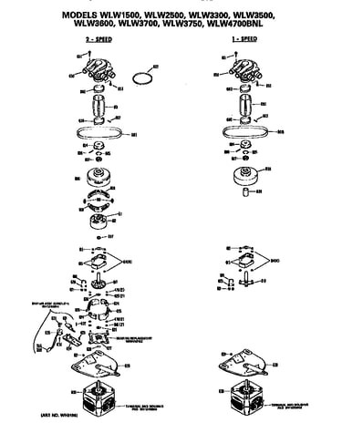 1 and 2 speed motor assembly