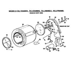 Hotpoint DLL2650BHL drum and duct assembly diagram