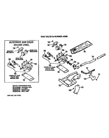 Gas valve and burner assembly