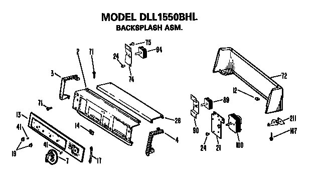 BACKSPLASH FOR DLL1550BHL ONLY