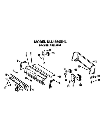 Backsplash for dll1550bhl only