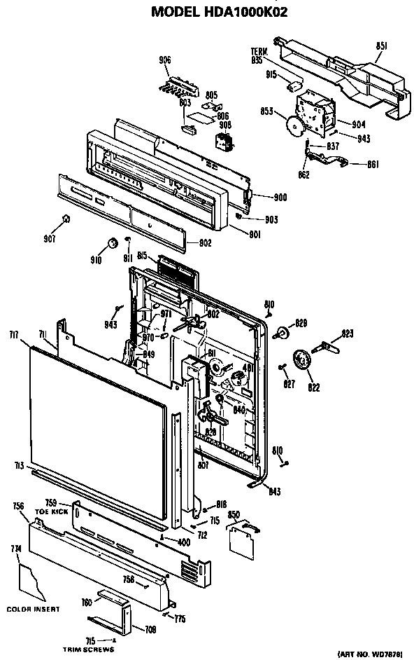 Front/control panel