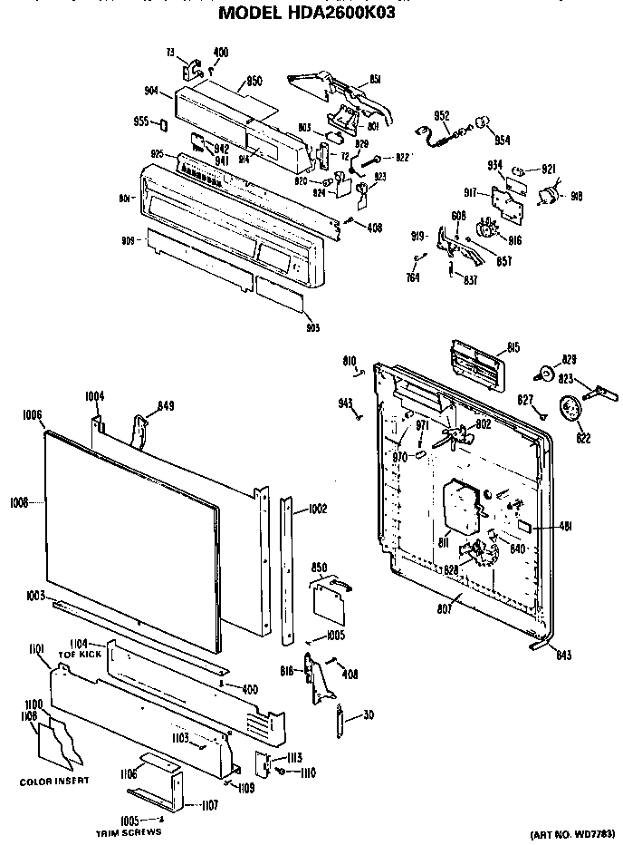 Front/control panel