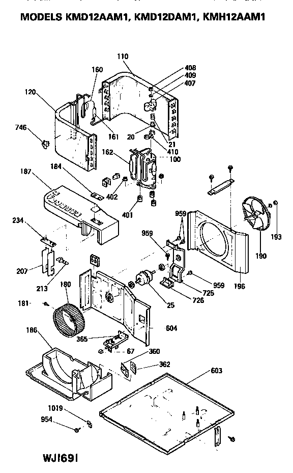 Base pan and air flow assembly