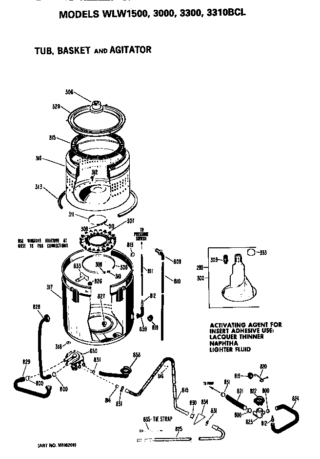 Tub/basket and agitator