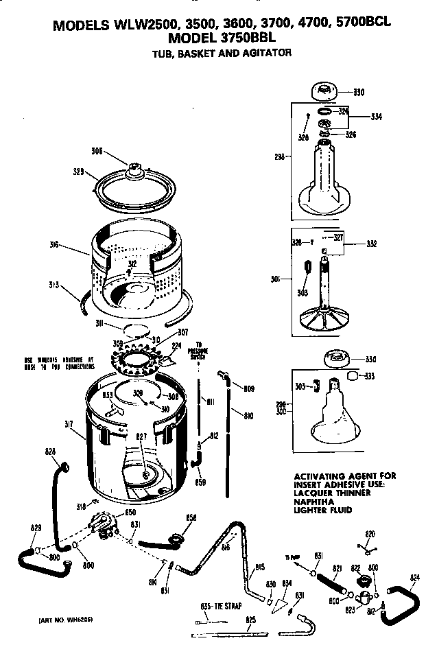 Tub/basket and agitator