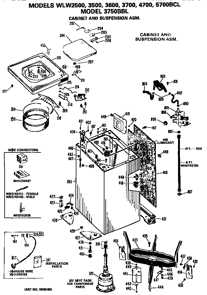 Cabinet and suspension