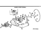 Hotpoint DLB1550BEL blower and drive assembly diagram