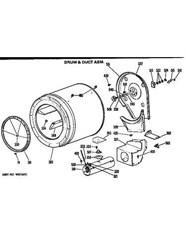 Drum and duct assembly