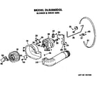 Hotpoint DLB2880DGL blower and drive assembly diagram