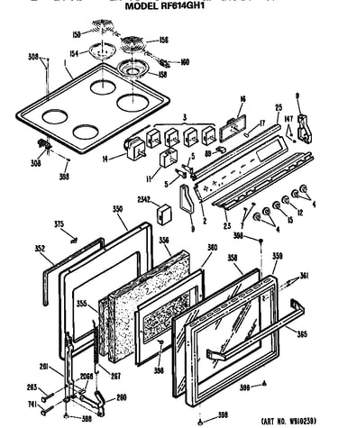 Cooktop/control and door