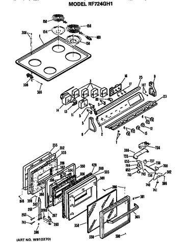 Cooktop/control and door