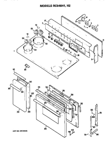 Control/cooktop and door