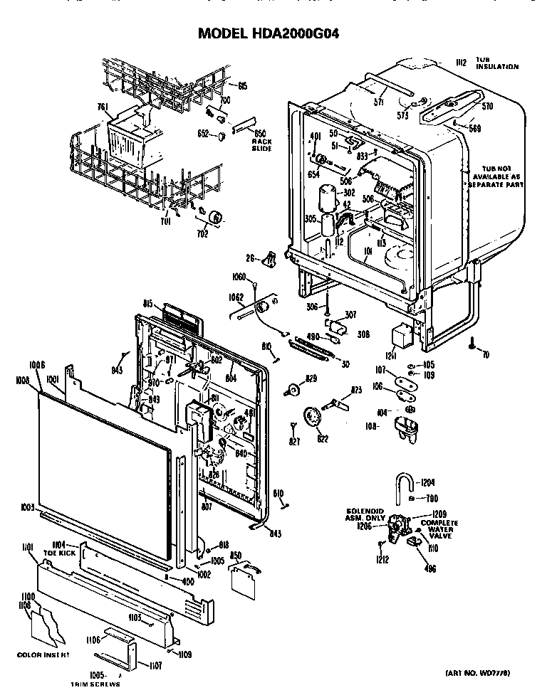 TUB/FRONT PANEL