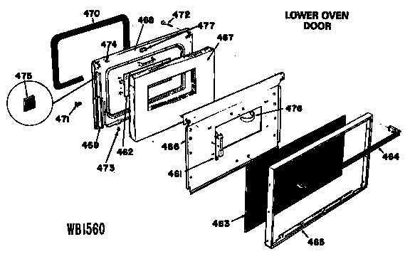 Lower oven door