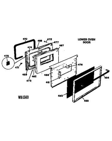 Lower oven door