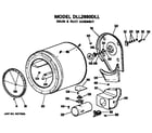 Hotpoint DLL2880DLL drum and duct assembly diagram