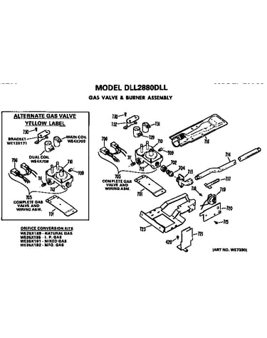 Gas valve and burner assembly