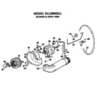 Hotpoint DLL2880DLL blower and drive assembly diagram