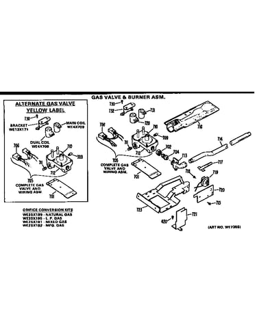 Gas valve and burner assembly