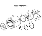 Hotpoint DLB2450BDL drum and heater assembly diagram