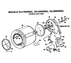 Hotpoint DLL1550BGL drum and duct assembly diagram