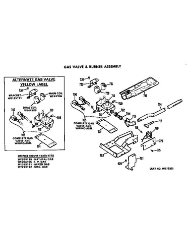 Gas valve and burner assembly