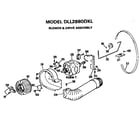 Hotpoint DLL2880DKL blower and drive assembly diagram