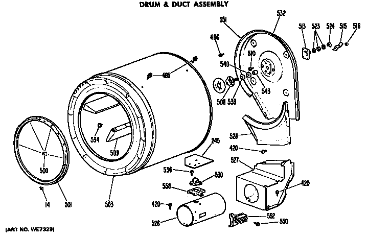 Drum and duct assembly