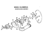 Hotpoint DLL2880DJL blower and drive assembly diagram
