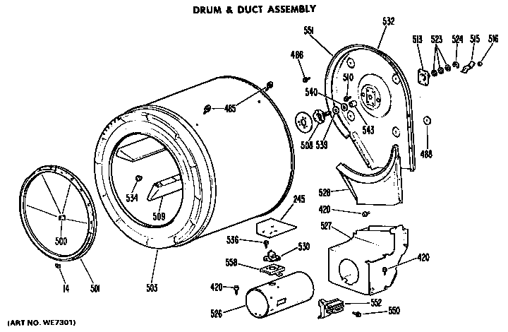 Drum and duct assembly