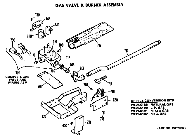 GAS VLAVE AND BURNER ASSEMBLY