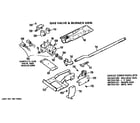 Hotpoint DLL1550BFL gas valve and burner assembly diagram