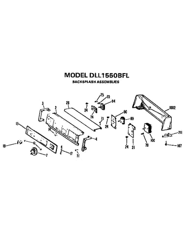 Backsplash for dll1550bfl only