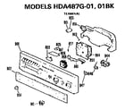 Hotpoint HDA487G-01 control panel diagram