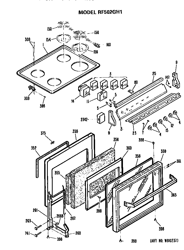 Cooktop/controls/door