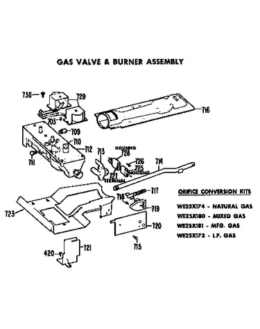 Gas valve and burner assembly