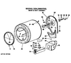 Hotpoint DLB2880DDL drum and duct assembly diagram