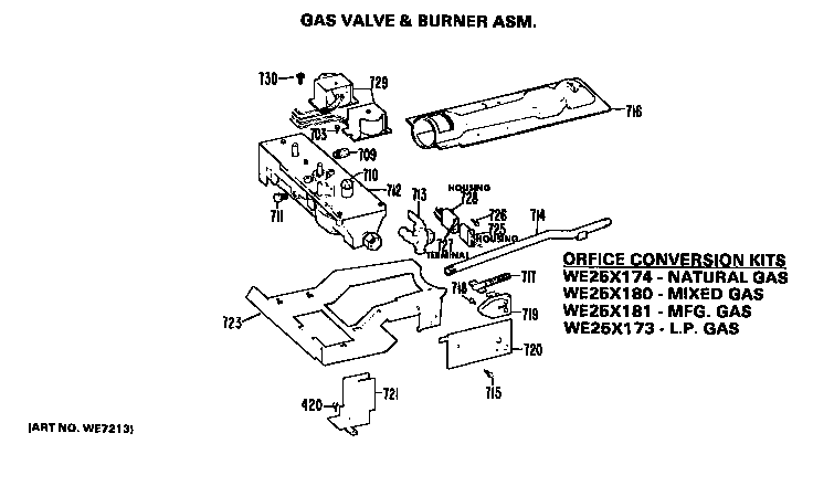 GAS VALVE AND BURNER ASSEMBLY