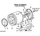 Hotpoint DLL2880DCL drum and duct assembly diagram