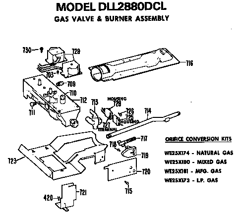 GAS VALVE AND BURNER ASSEMBLY