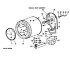 Hotpoint DLB2880DCL drum and duct assembly diagram