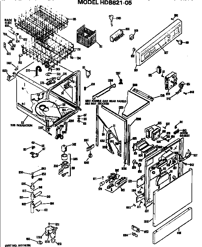 Tub/control panel/racks
