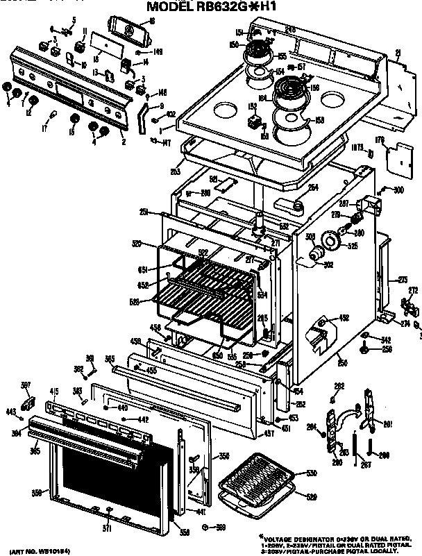 Main body/cooktop/controls