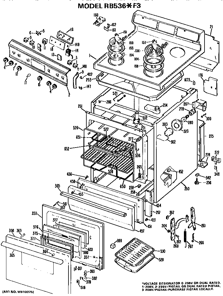 Main body/cooktop/controls