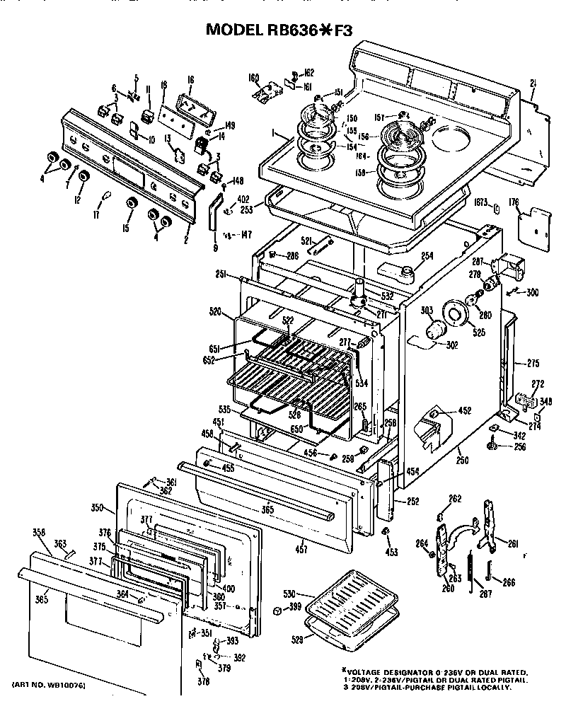 MAIN BODY/COOKTOP/CONTROLS