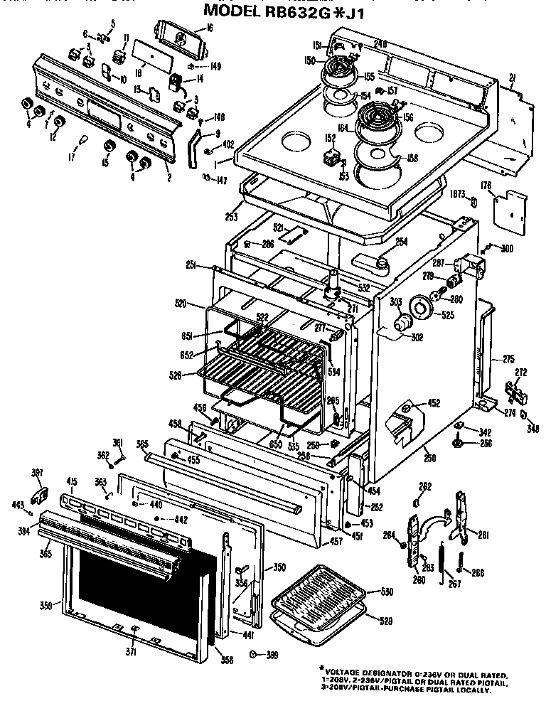 Main body/cooktop/controls