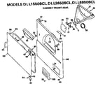 Hotpoint DLL1550BCL cabinet front assembly diagram