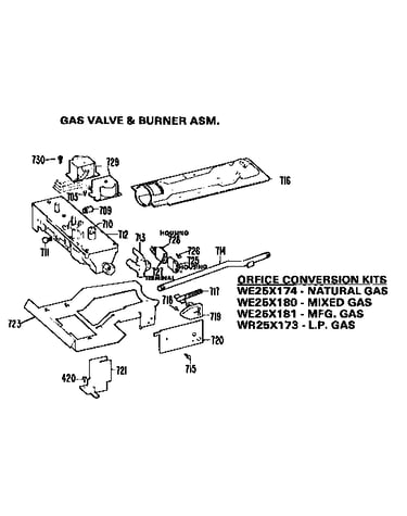 Gas valve/burner assembly